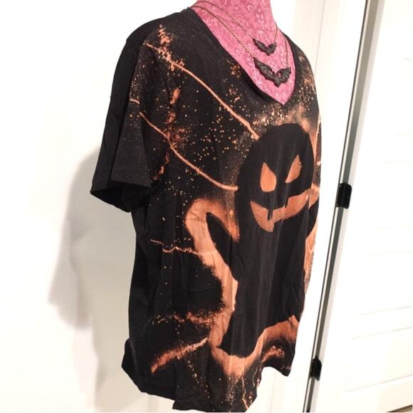 NEW Custom-Made Acid Ghost on Black V neck T shirt SZ XXL (V2) - Picture 4 of 9